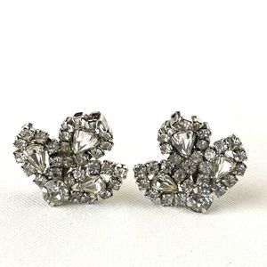 Vintage Signed Kramer NY Clip-On Style Rhinestone Earrings